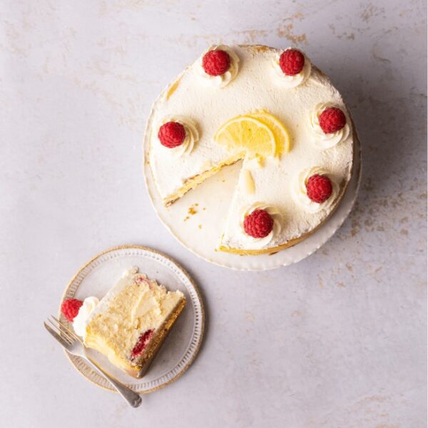 Baked Lemon & Raspberry Cake