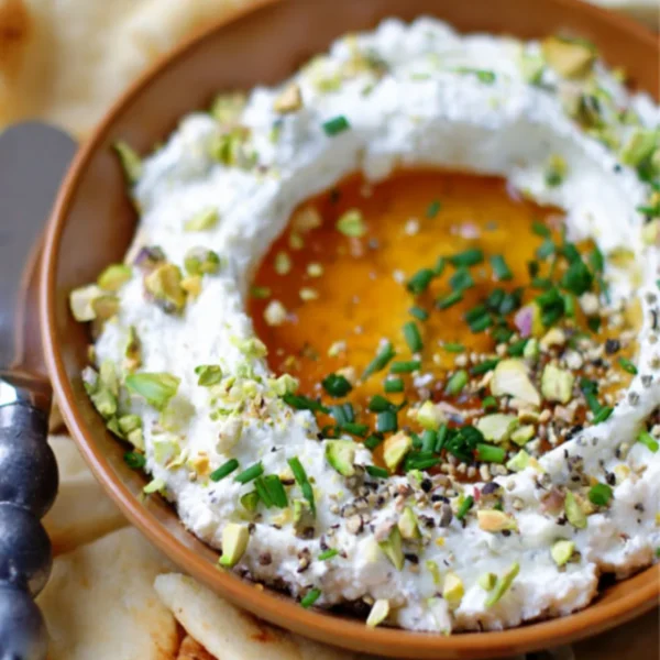 WHIPPED FETA WALNUT & HONEY ON TARTLETS