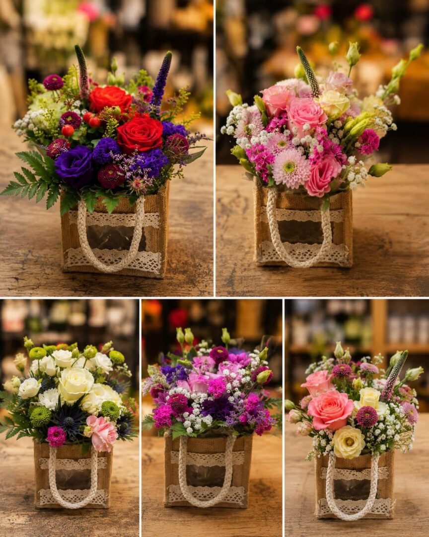 Flower Arrangement in Gift Bag - Image 2