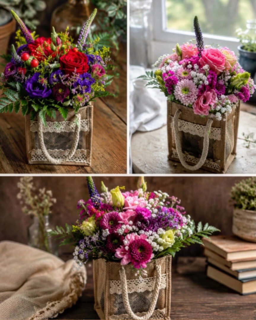 Flower Arrangement in Gift Bag - Image 3
