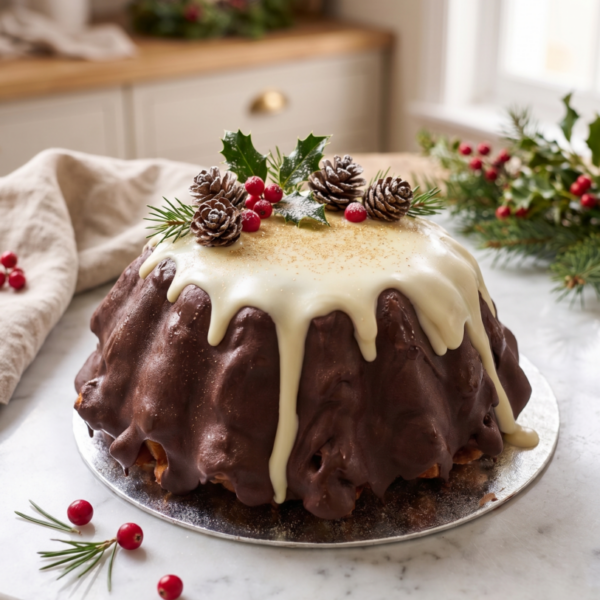 Chocolate Biscuit Xmas Pudding