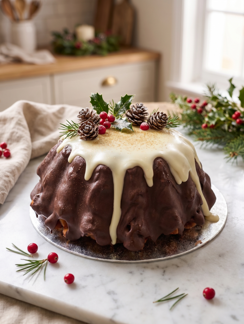 Chocolate Biscuit Xmas Pudding