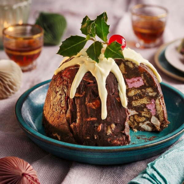 Chocolate Biscuit Xmas Pudding